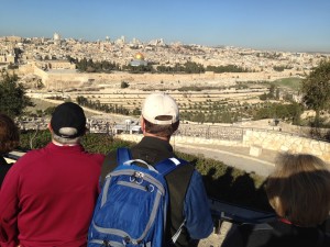 overlooking Jerusalem from the Mount of Olives